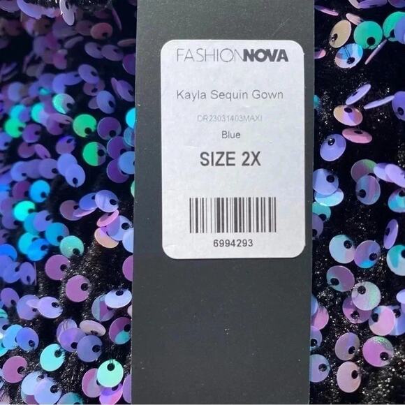 Fashion NOVA NWT Sequin soft, mermaid style dress size 2X - Picture 11 of 14